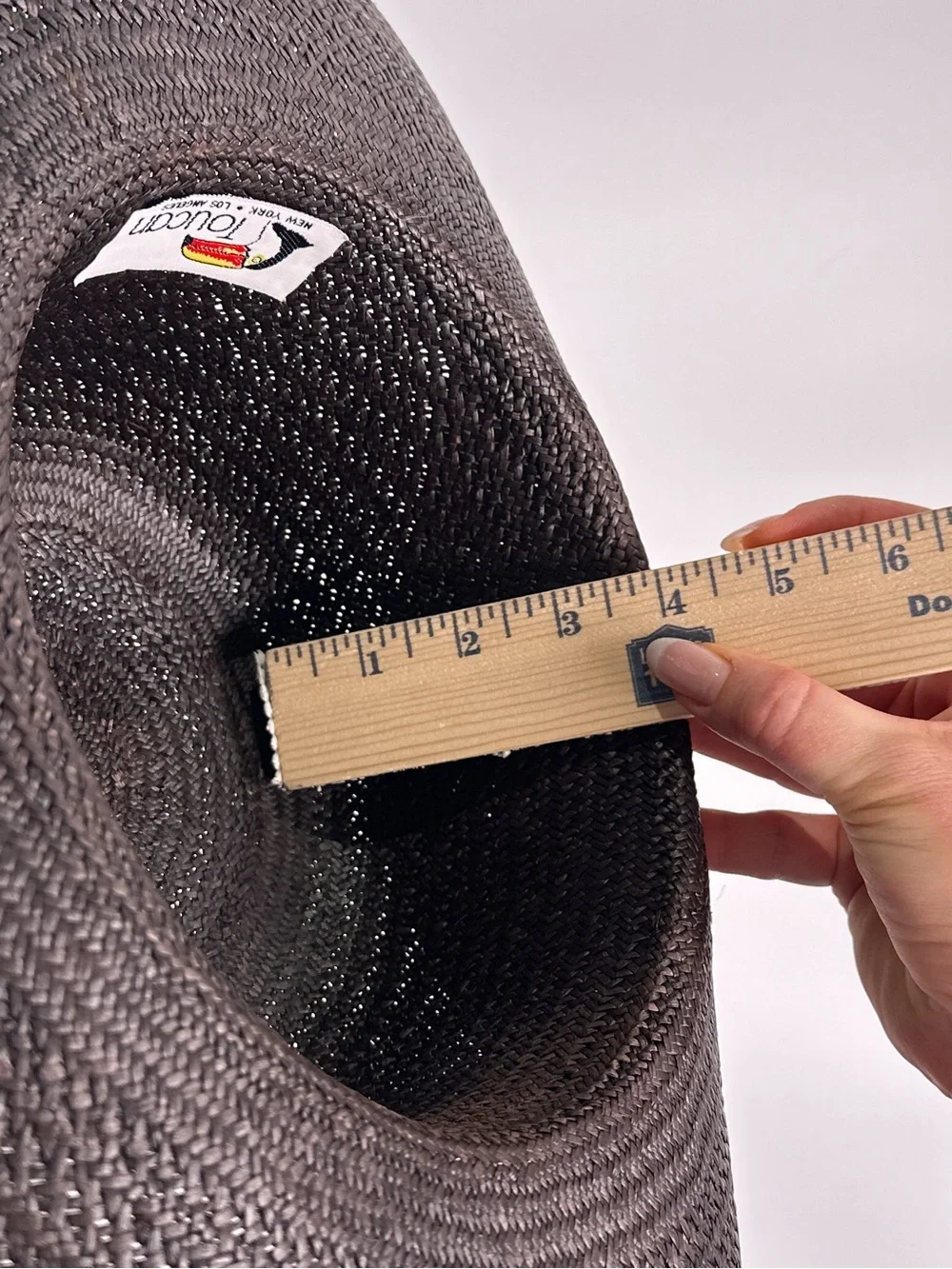Toucan Panama Boater Hat Flat Crown Woven Straw Black OS